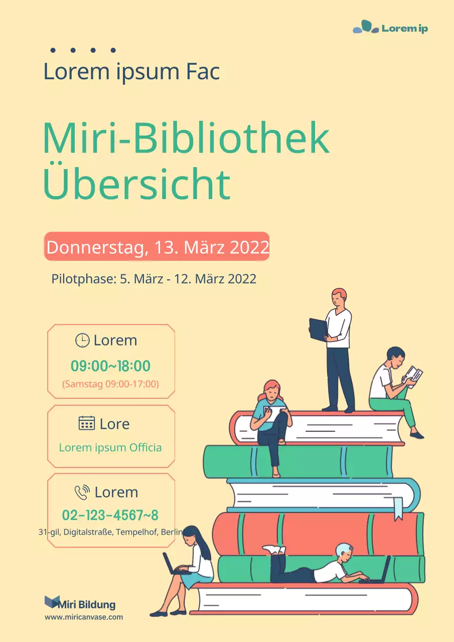 Plakat zur Eröffnung der Bibliothek