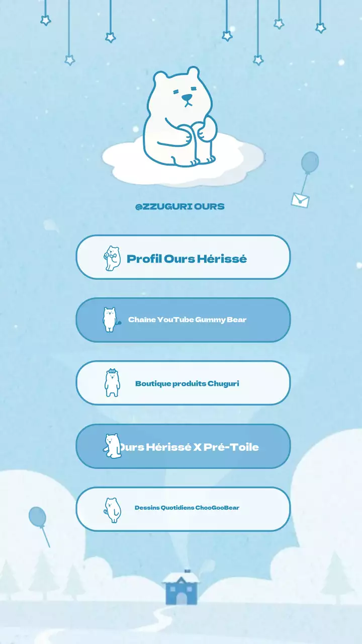 Concept d'illustration mignonne en bleu clair Lien vers Instagram