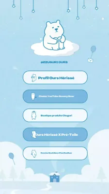 Concept d'illustration mignonne en bleu clair Lien vers Instagram