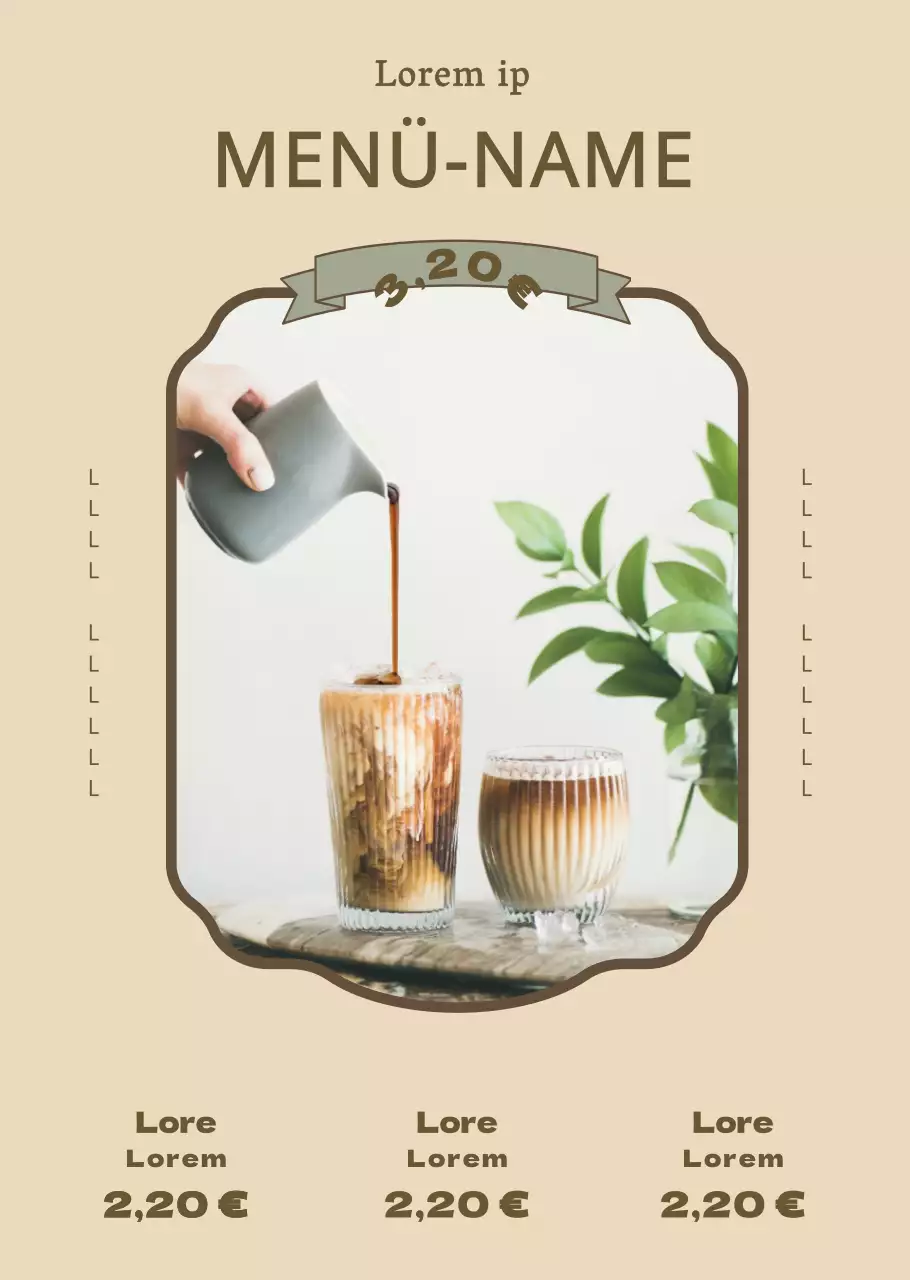 Vintage-inspiriertes Café-Menü