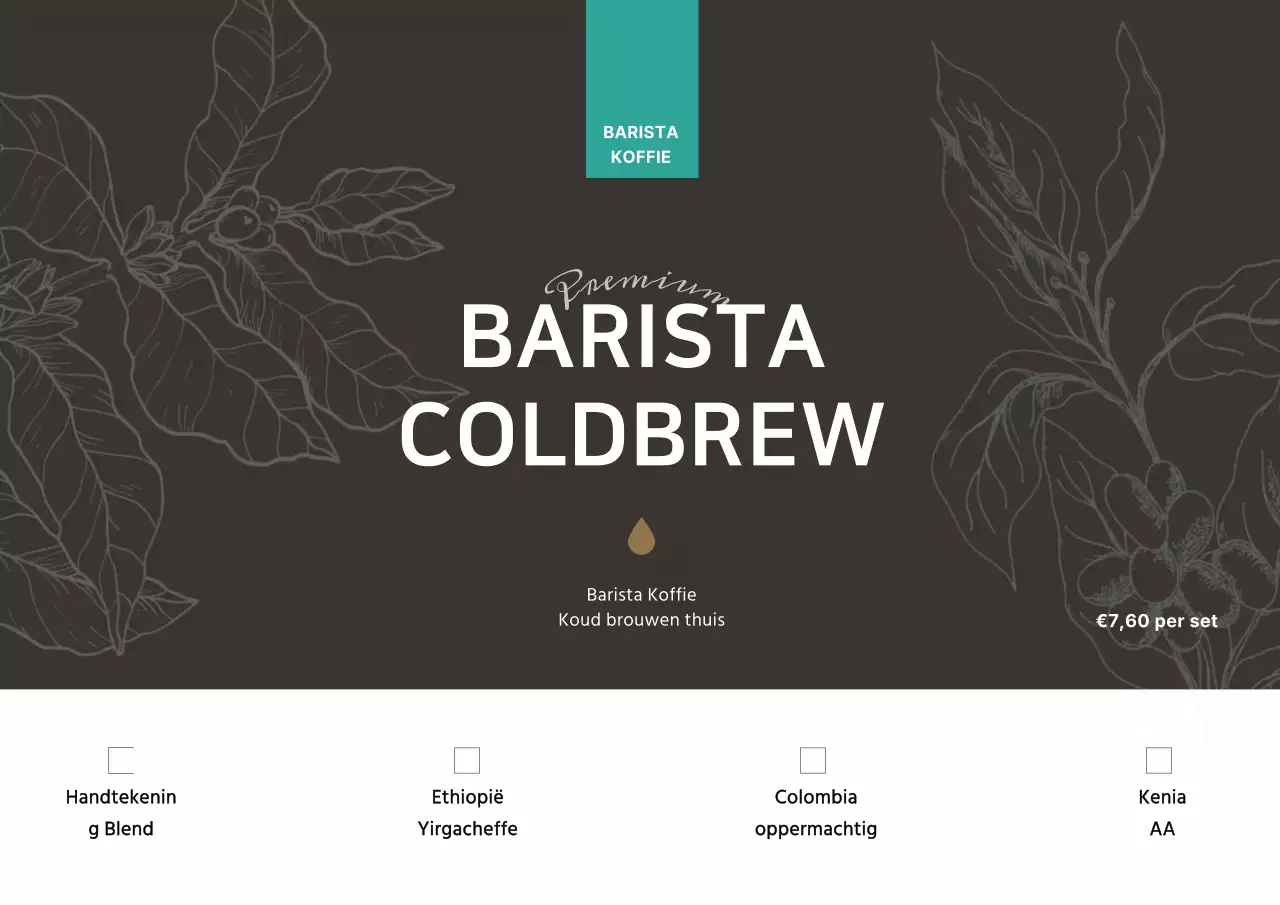 Brown Bean Illustratie Café Product Ansichtkaart