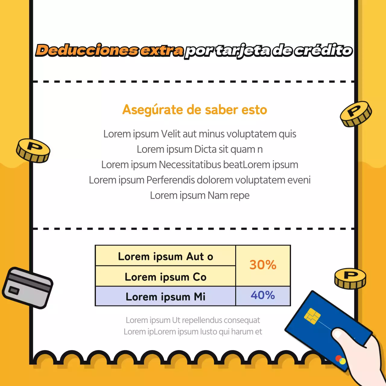 Recibo con fondo amarillo tarjeta de liquidación de fin de añonoticias