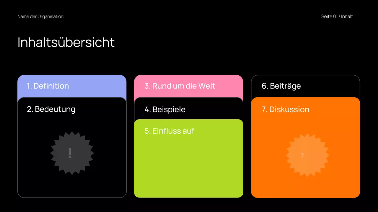 Trendige und mutige Präsentation von Unterrichtsmaterial