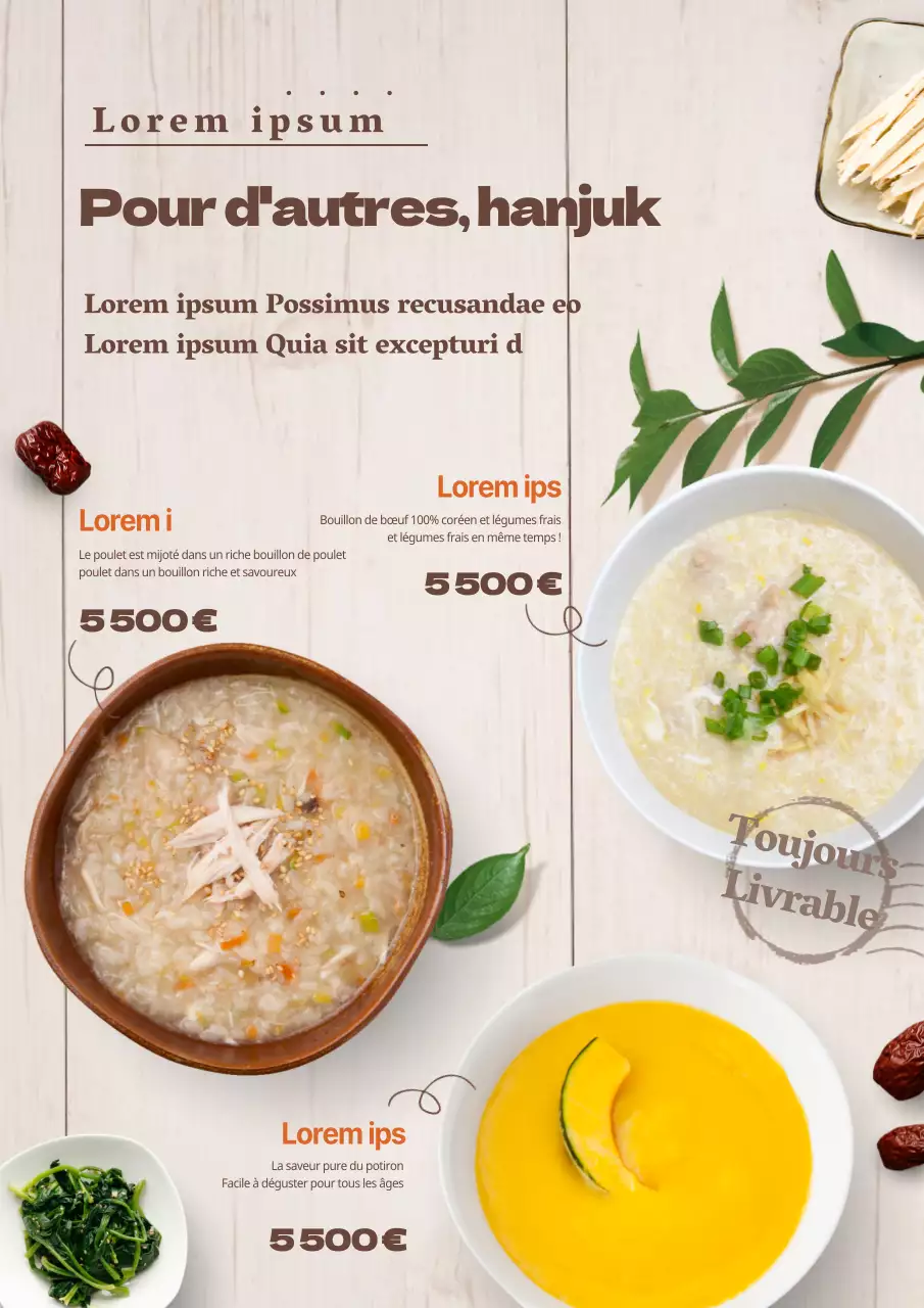 Promouvoir un concept émotionnel de menu de café avec des photos de café de couleur ivoire