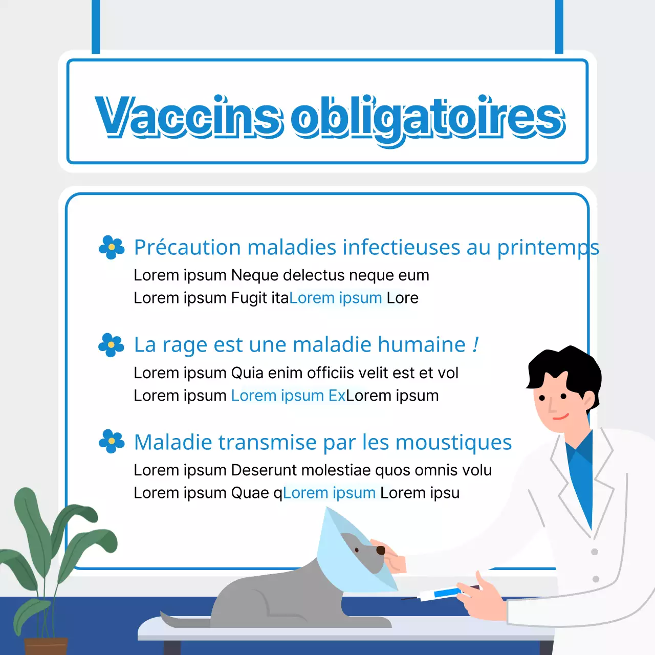 Un chiot mignon sur fond de printemps et des conseils de santé CardNews