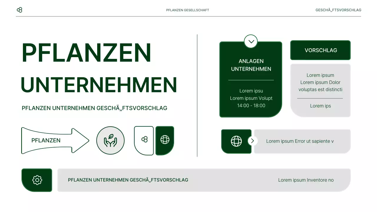 Business Business Vorschlag in weiß und grün natürlichen Blatt Konzept