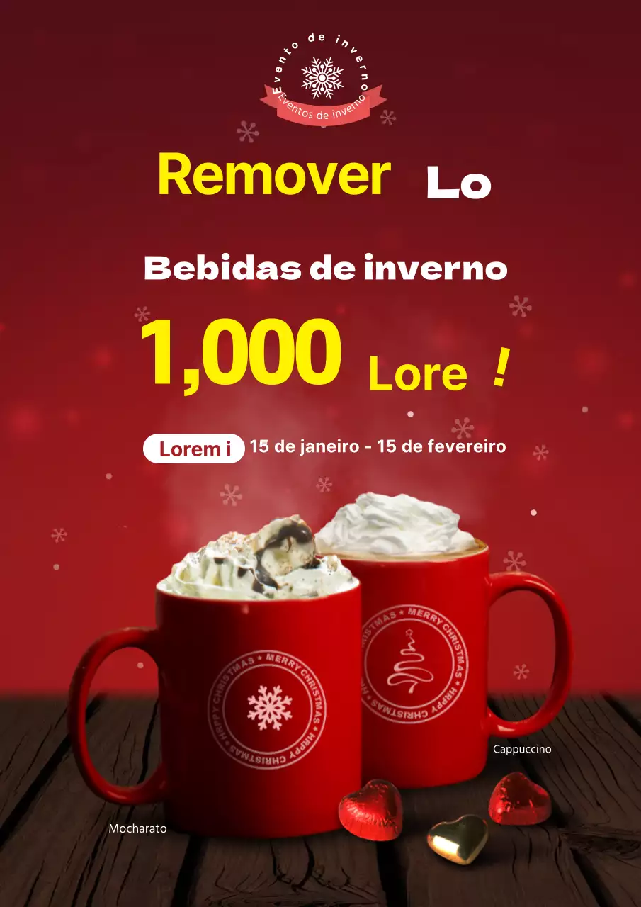 Promova o menu de Natal da sua cafetaria com uma fotografia vermelha