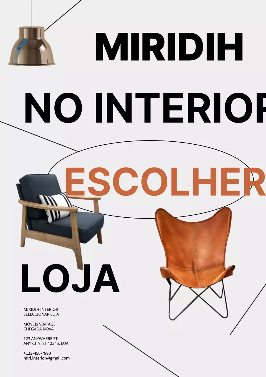 Cartaz interior em cinzento claro