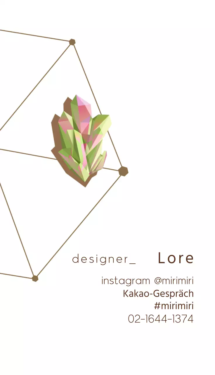 Beige chartreuse rosa illustrierte Perlenhandwerk Bio-Visitenkarte