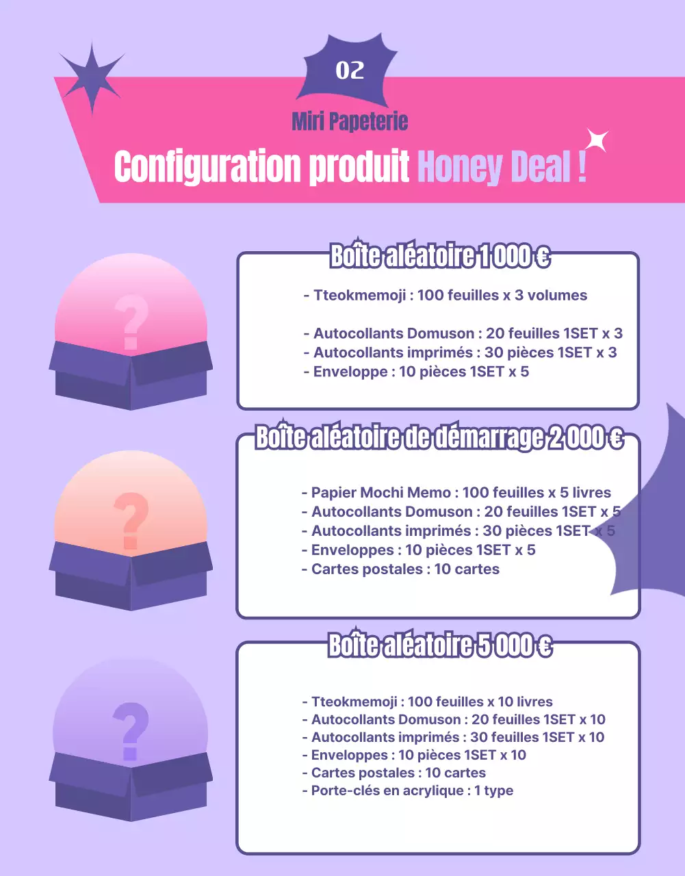 Tirage au sort d'événements mettant en évidence des orbes ronds roses et violets