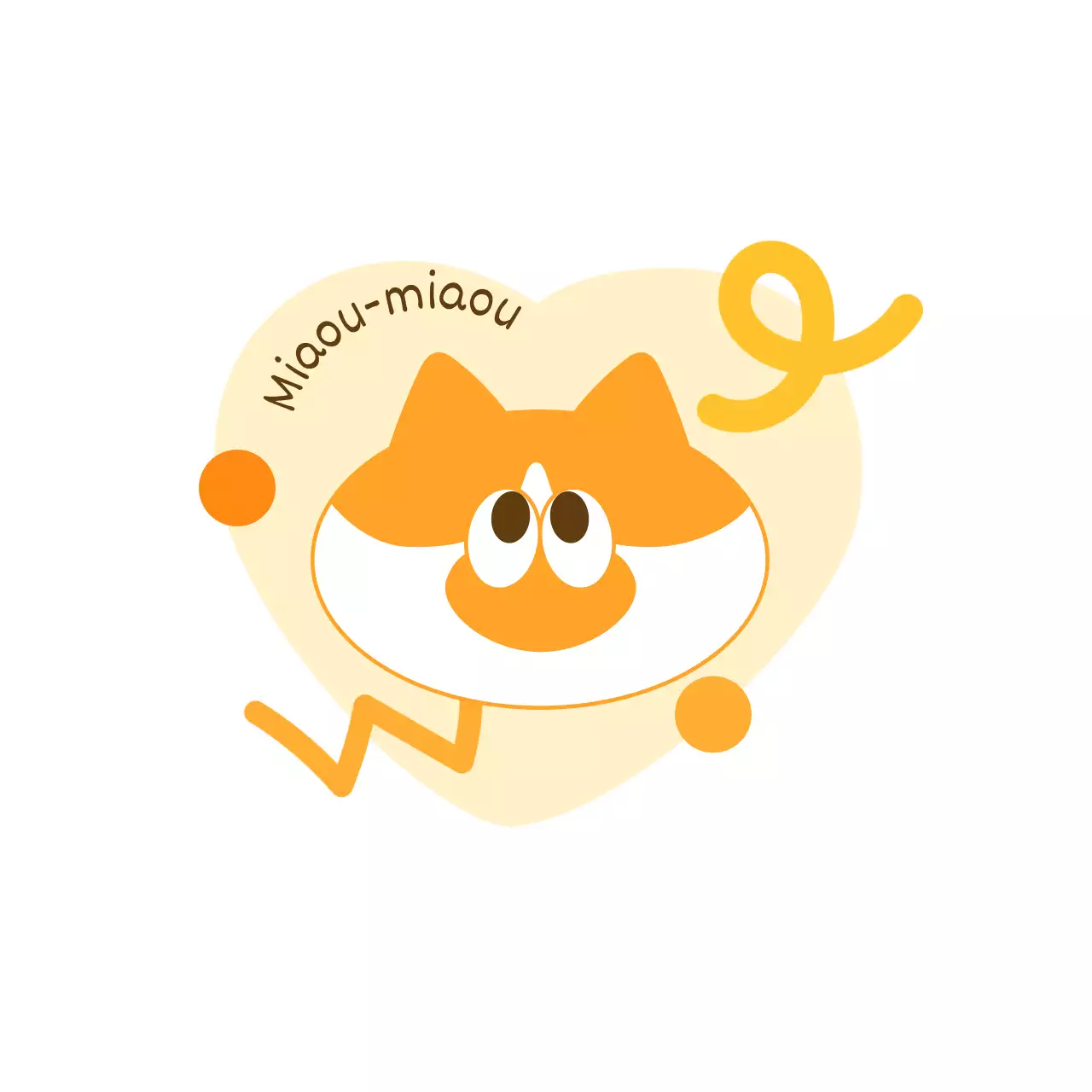 Pour les marchandises avec des illustrations et des formes de chats jaunes et orange mignons