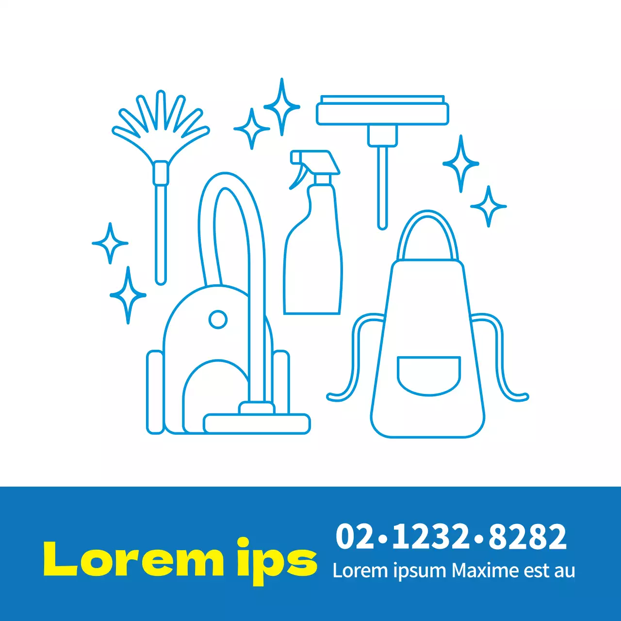 Lila Illustration Werbung für eine saubere Wohnung