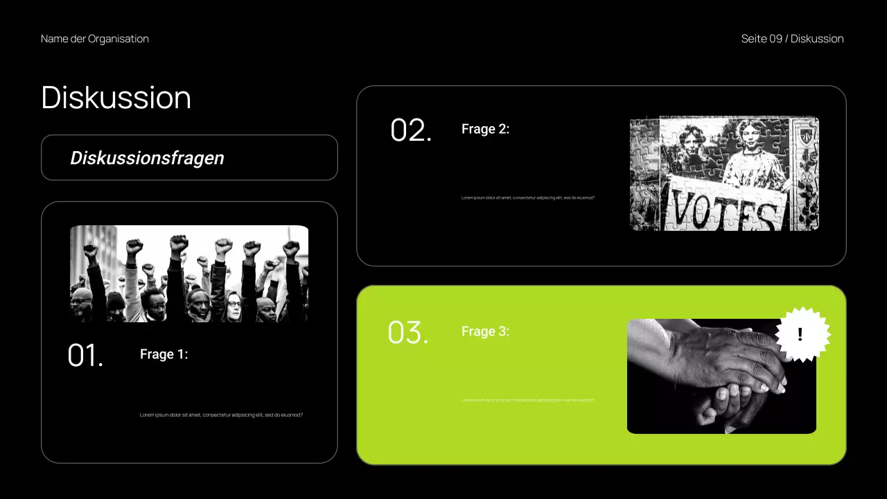 Trendige und mutige Präsentation von Unterrichtsmaterial