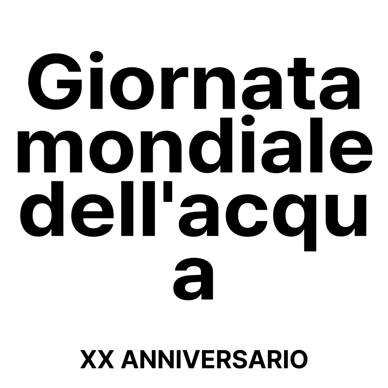 Souvenir della Giornata dell'Acqua con simboli neri