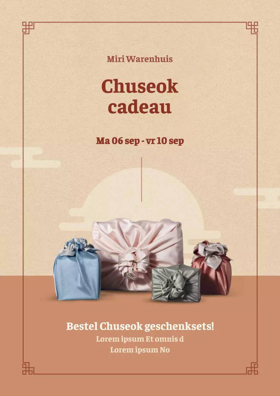 Chuseok cadeau poster in gedempte tinten