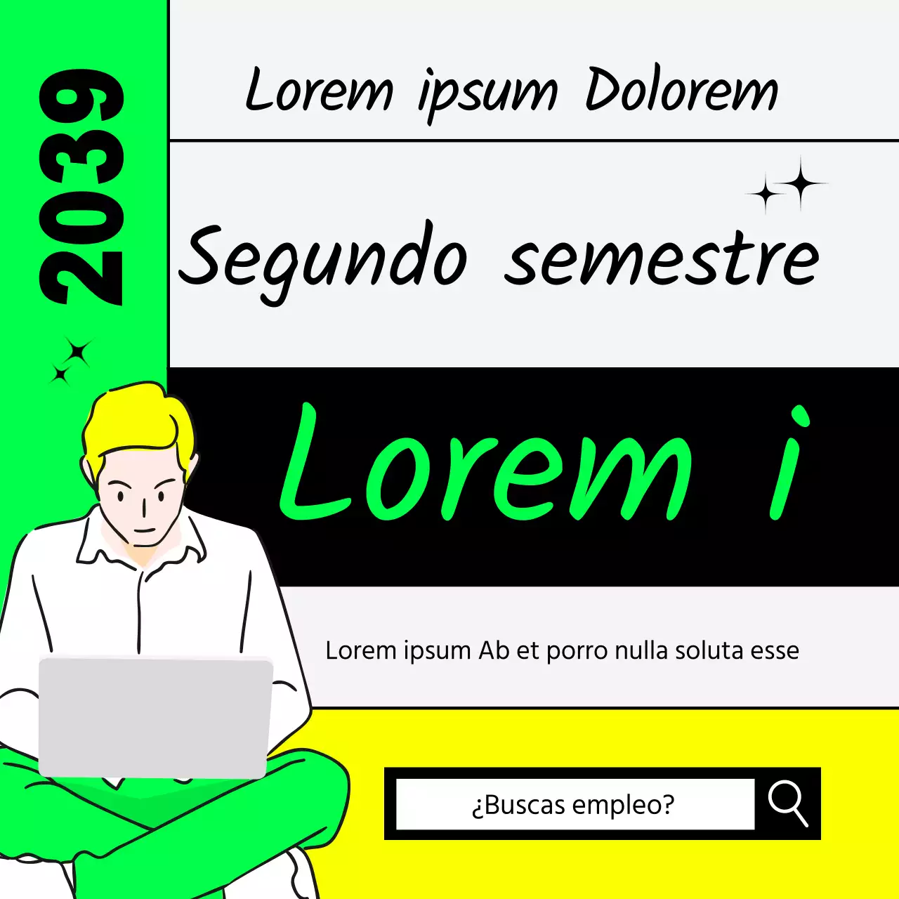 Recomendaciones de trabajo para empresas de TI en verde lima y amarillo fluorescente