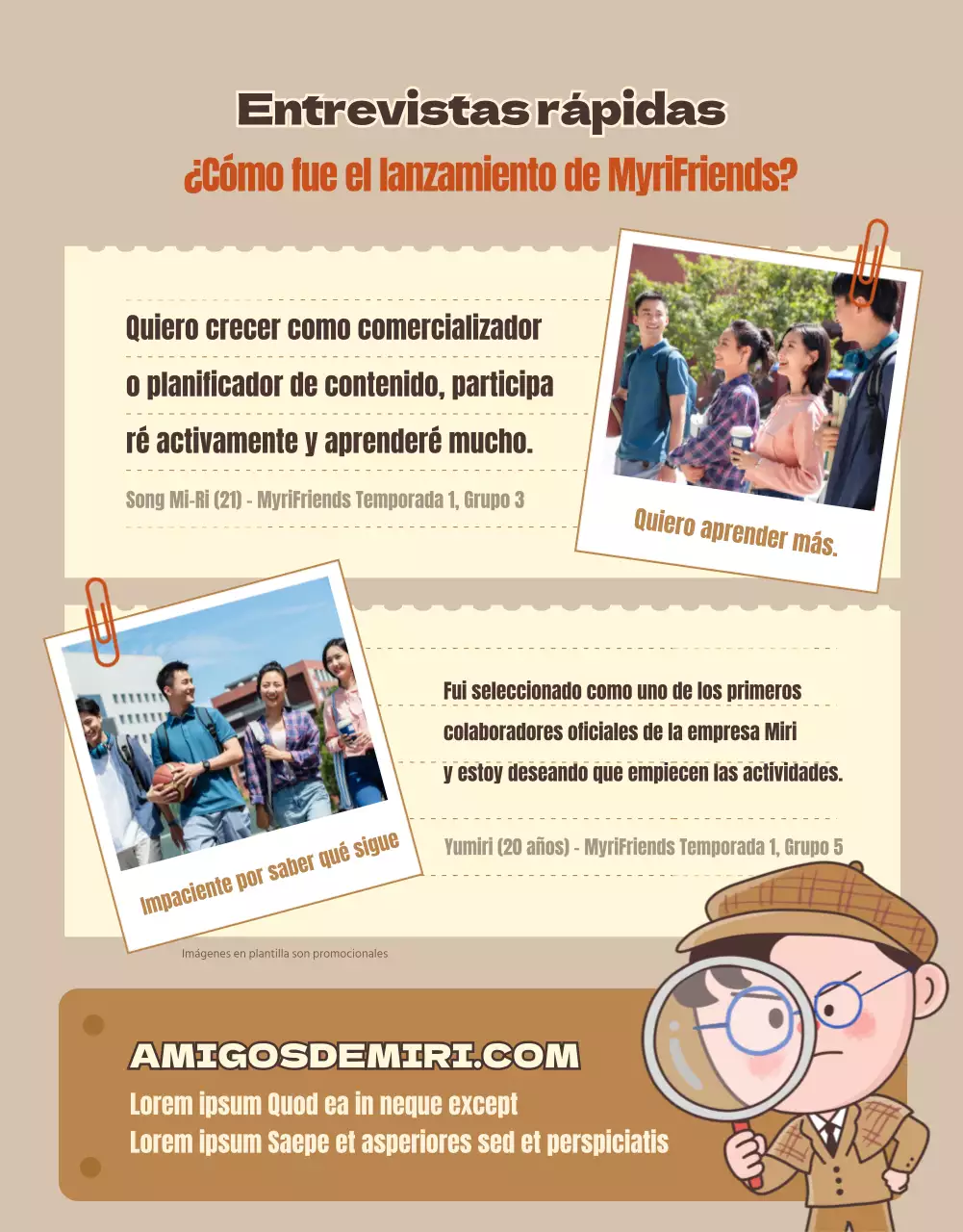 Lanzamiento de los simpáticos hinchas MyriFriends marrones y amarillos