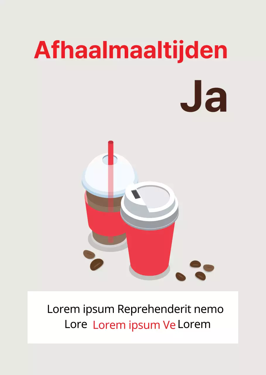 Grijze rode illustratie coronavirus café takeaway