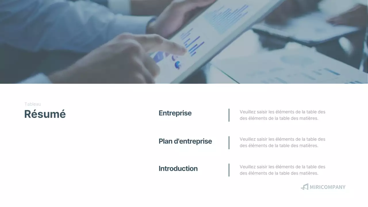 Présentation du plan d'affaires de l'entreprise dans la marine