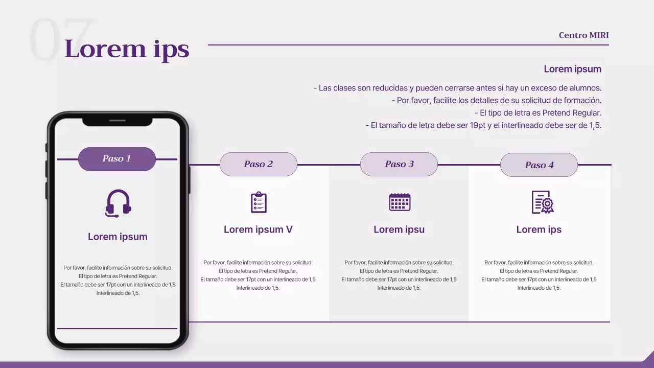 Propuesta de taller de un día de duración en color morado