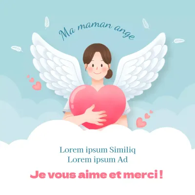 Fête des mères Remerciements pour la fête des mères avec un concept d'ange dans les nuages
