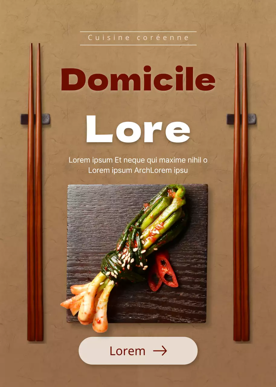 Instructions de commande pour le kimchi aux oignons verts sur fond brun