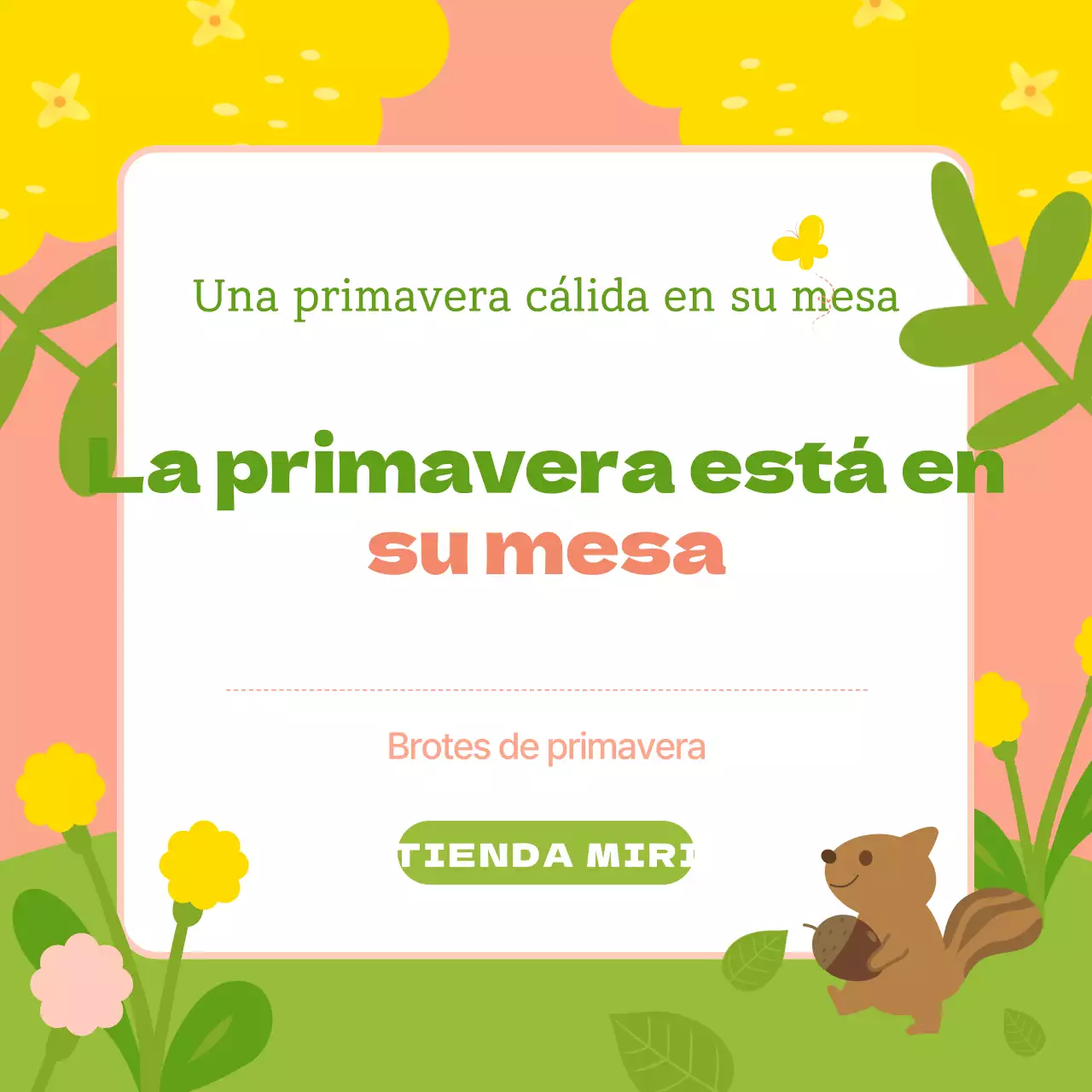 Flores primaverales brillantes en chartreuse y rosa