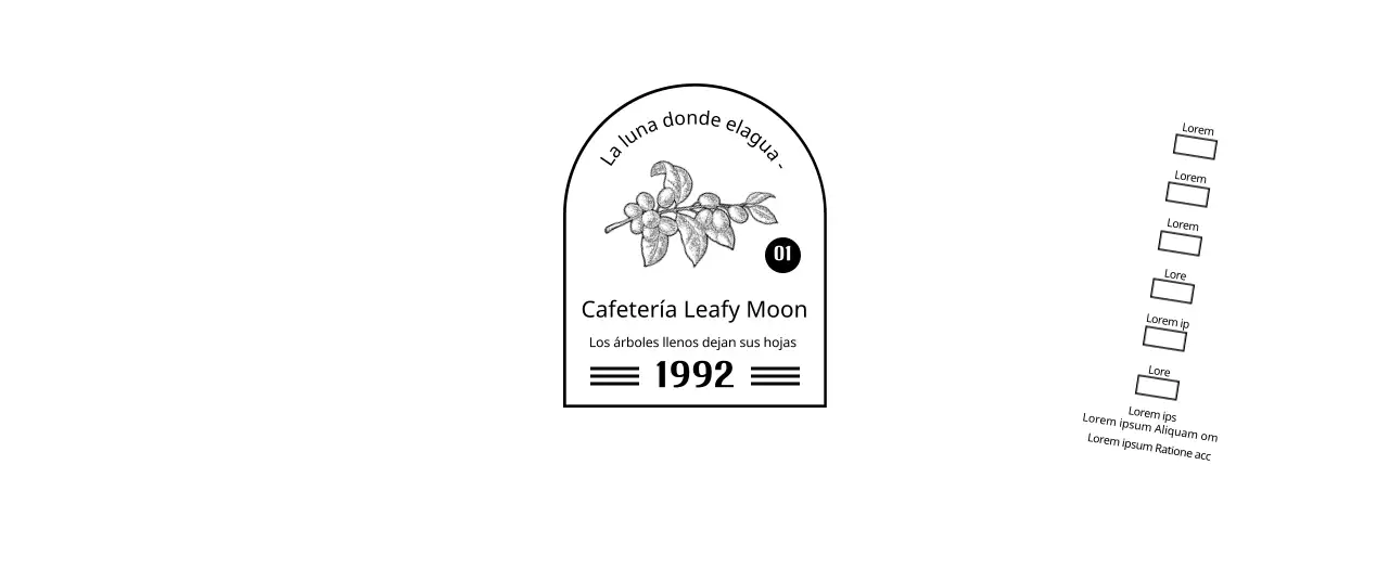 Promocione e informe a su cafetería con un logotipo limpio y en blanco y negro