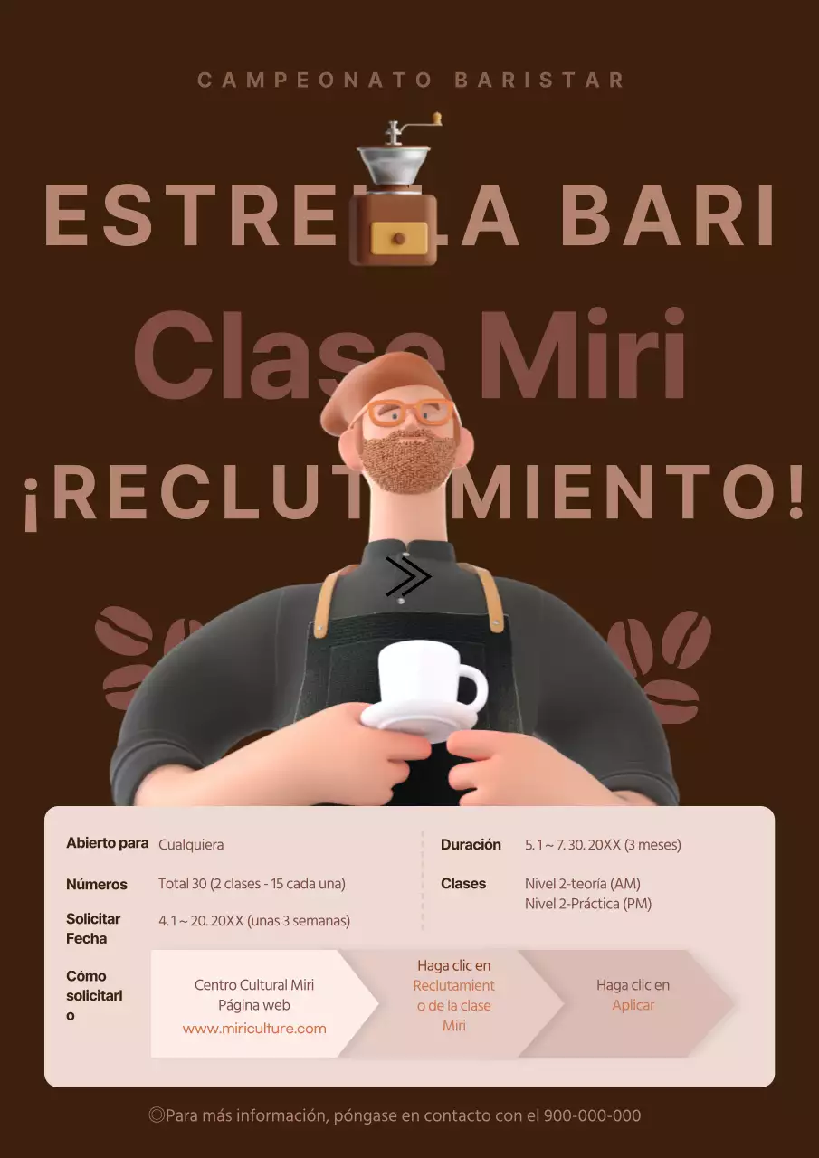 Brown's 3D Concept busca estudiantes baristas de café