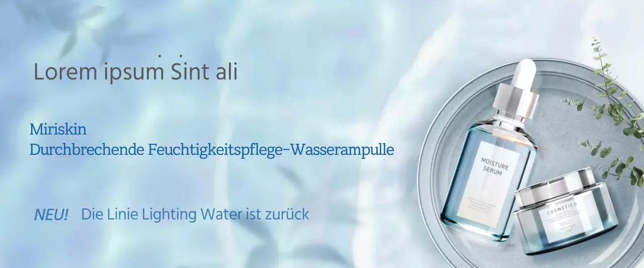 Blaues, frisches Wellenkonzept für die Hautpflege