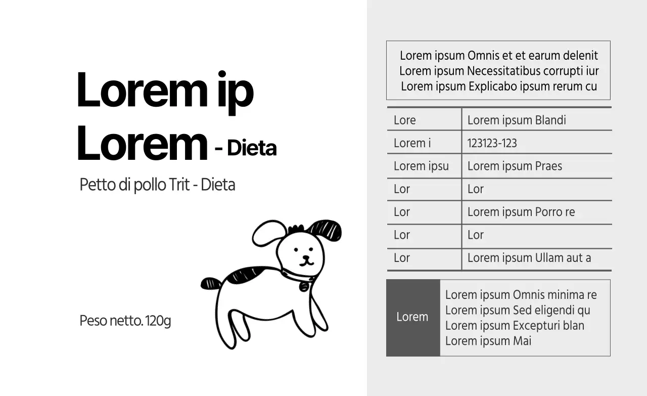 Etichette nere illustrate con dettaglio carino per i trattamenti per animali domestici