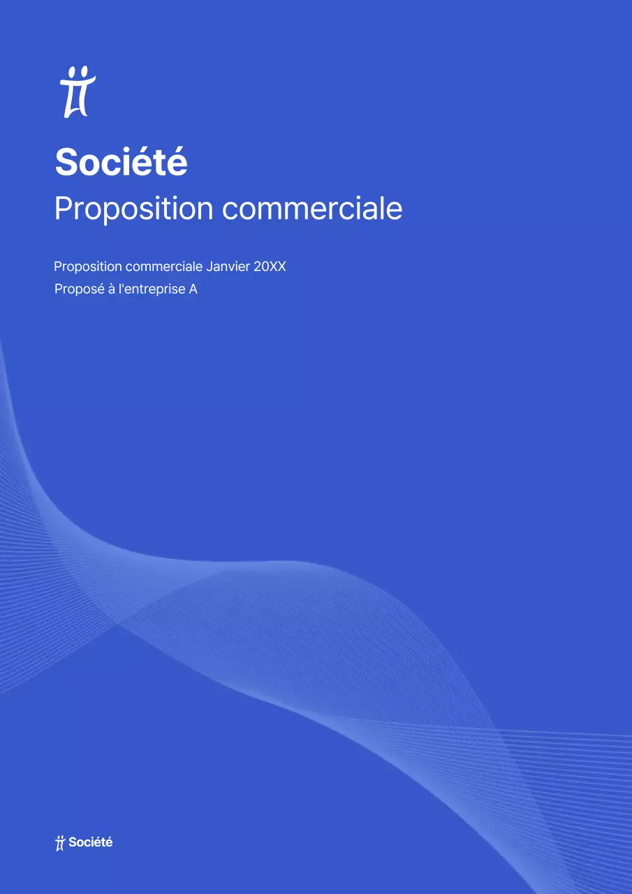 Proposition commerciale simple en bleu
