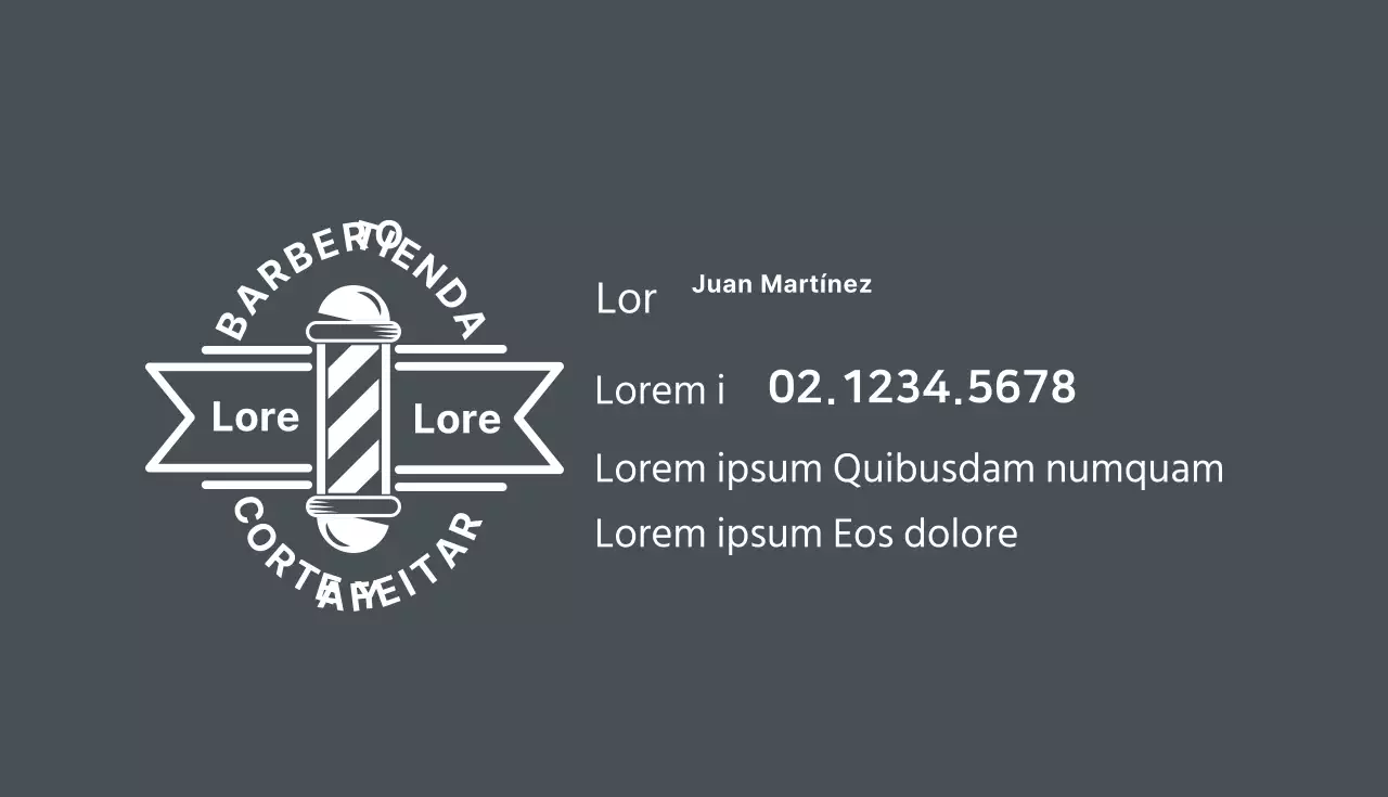 Tarjeta de visita para salón de belleza con logotipo retro gris