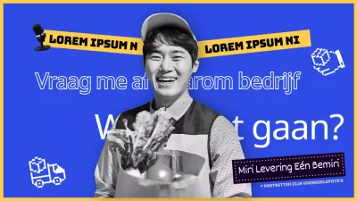 Interview miniatuur met blauwe eenvoudige tekstmarkering