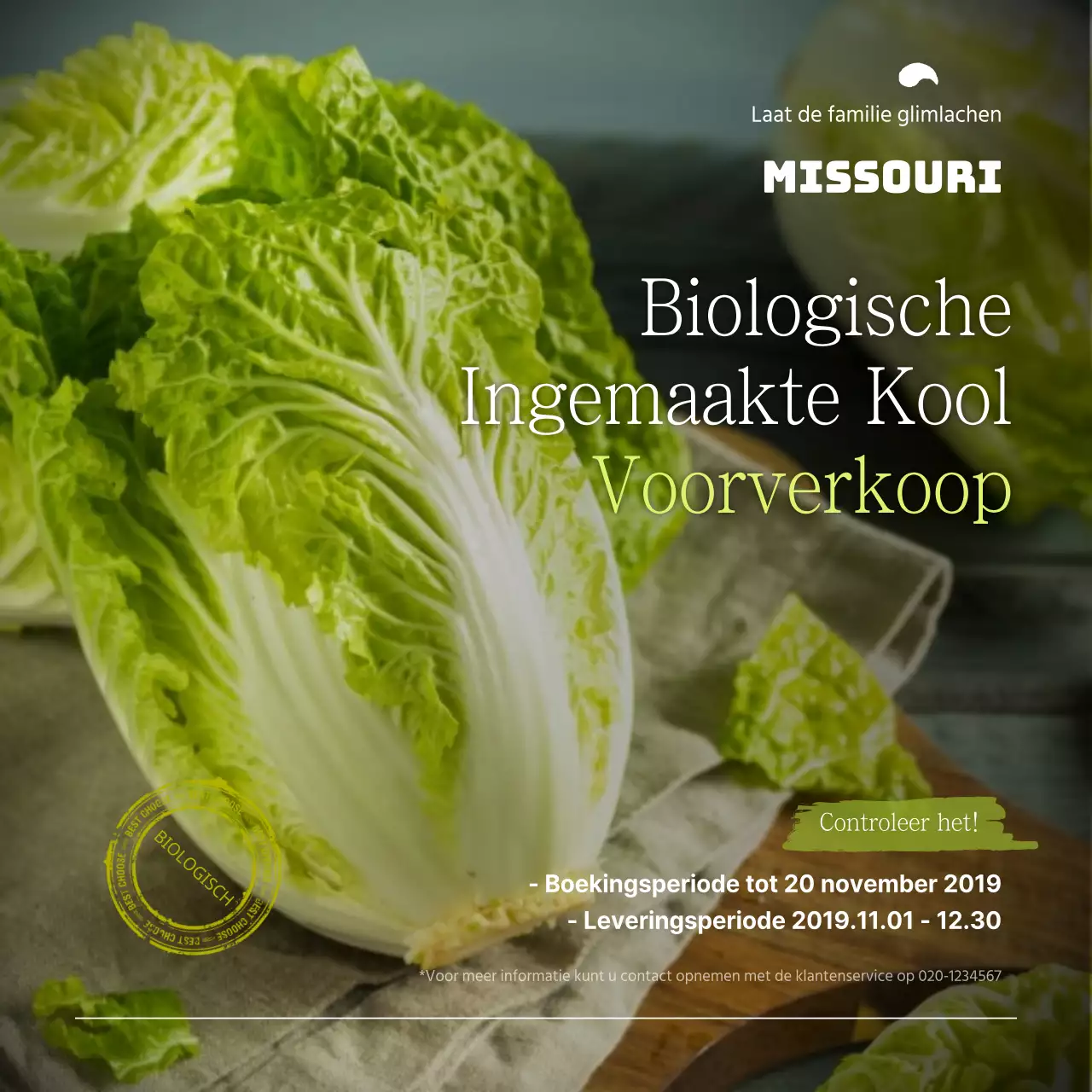 Biologische ingemaakte kool