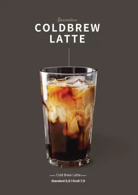 Kaffeefarbenes einfaches Café Latte-Banner für Cafés