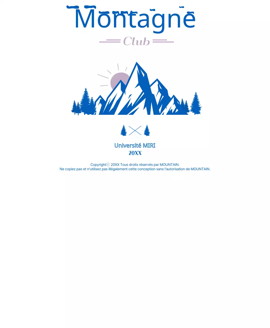 T-shirt de l'équipe du club d'alpinisme avec montagnes et soleil