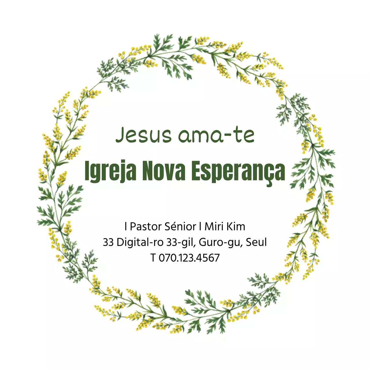Moldura de ilustração vintage verde Igreja