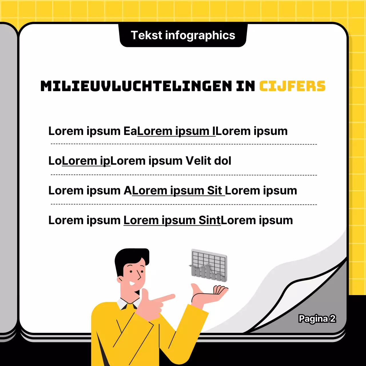 Een eenvoudige geel-zwarte donatiegids