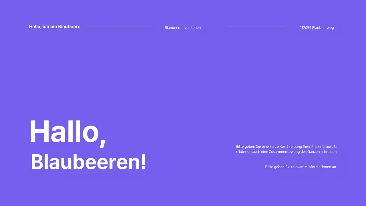 Blaubeer-Präsentation