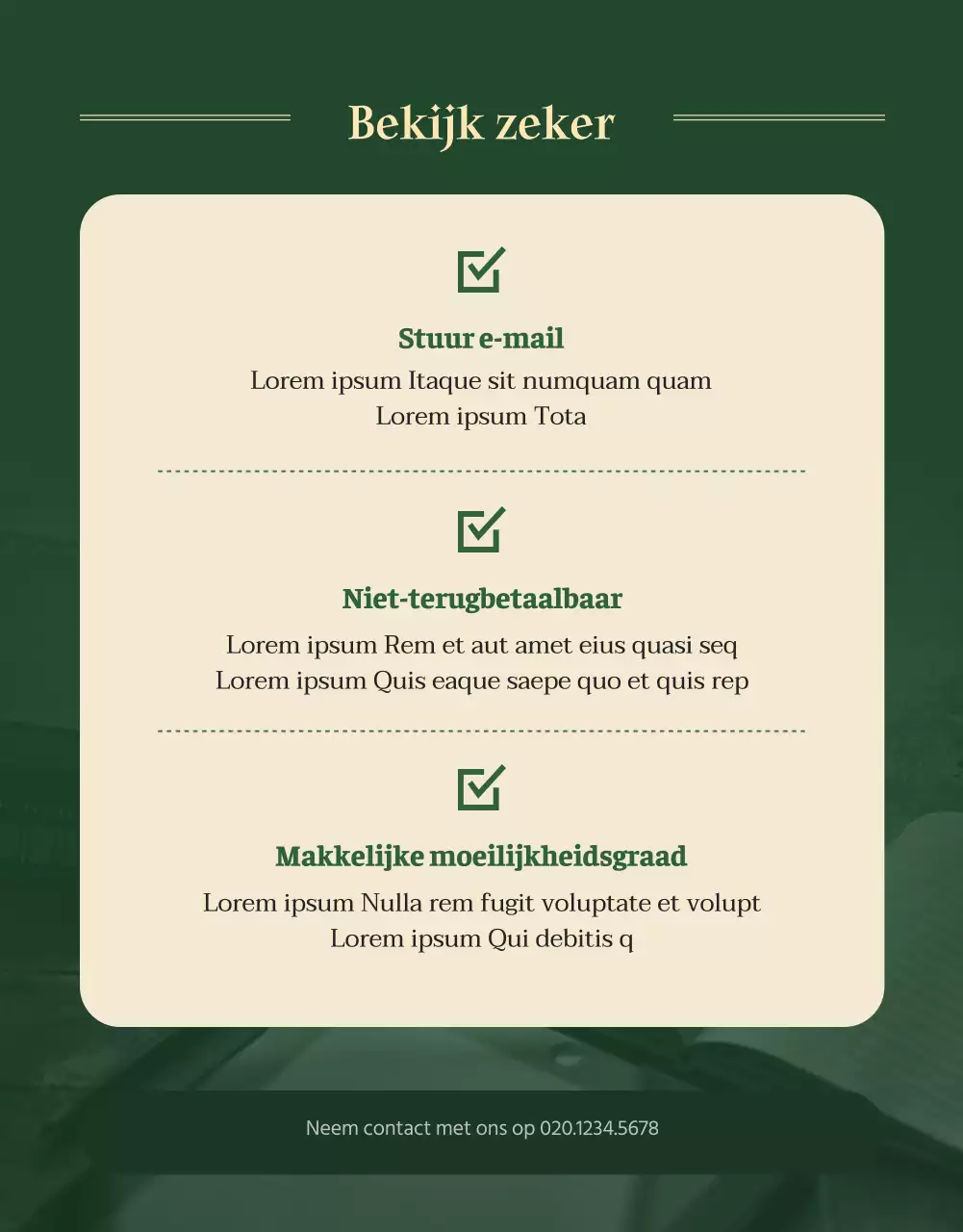 Een schone, groene ebookpagina