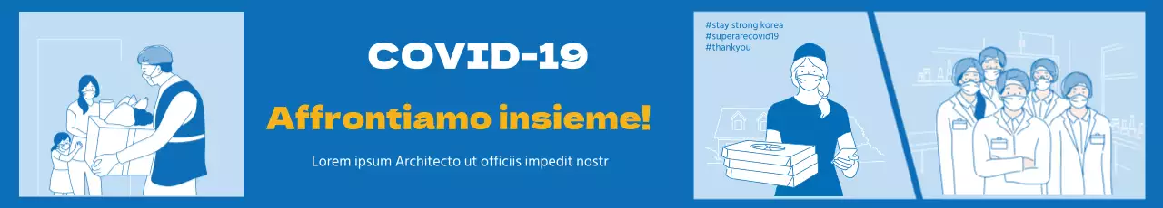 Illustrazione blu pulito corona tifo vaccino