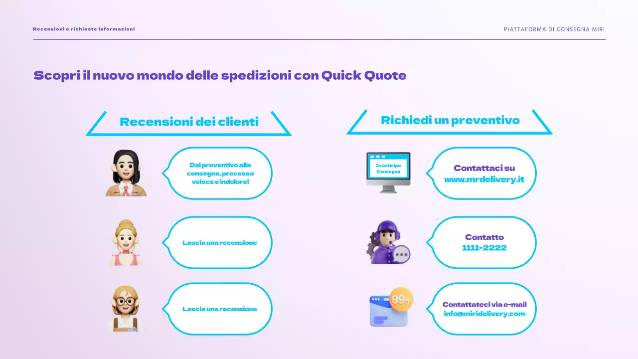 Vi presentiamo la soluzione di spedizione facile di Purple Sky Consegna
