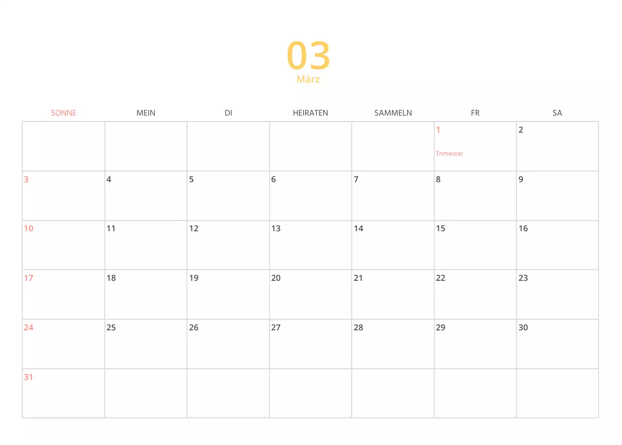 Mehrfarbiger Bildkalender