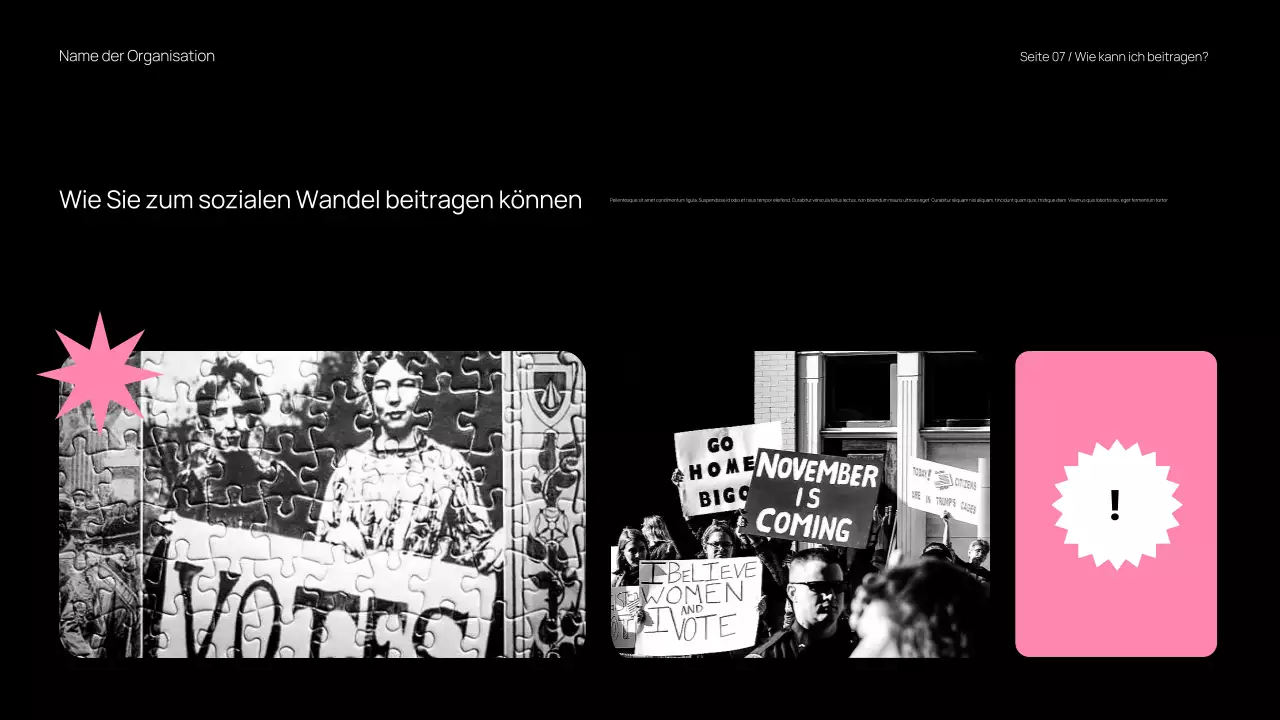 Trendige und mutige Präsentation von Unterrichtsmaterial