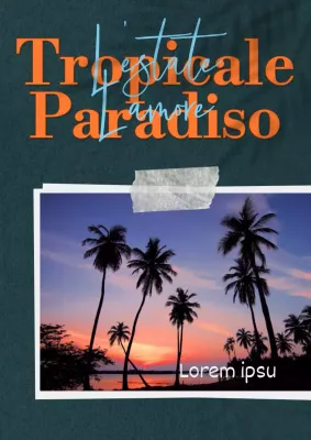 Polaroid di palme su sfondo verde