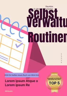 Ein Selbsthilfebuch mit einem rosa-beigen Terminplaner-Konzept