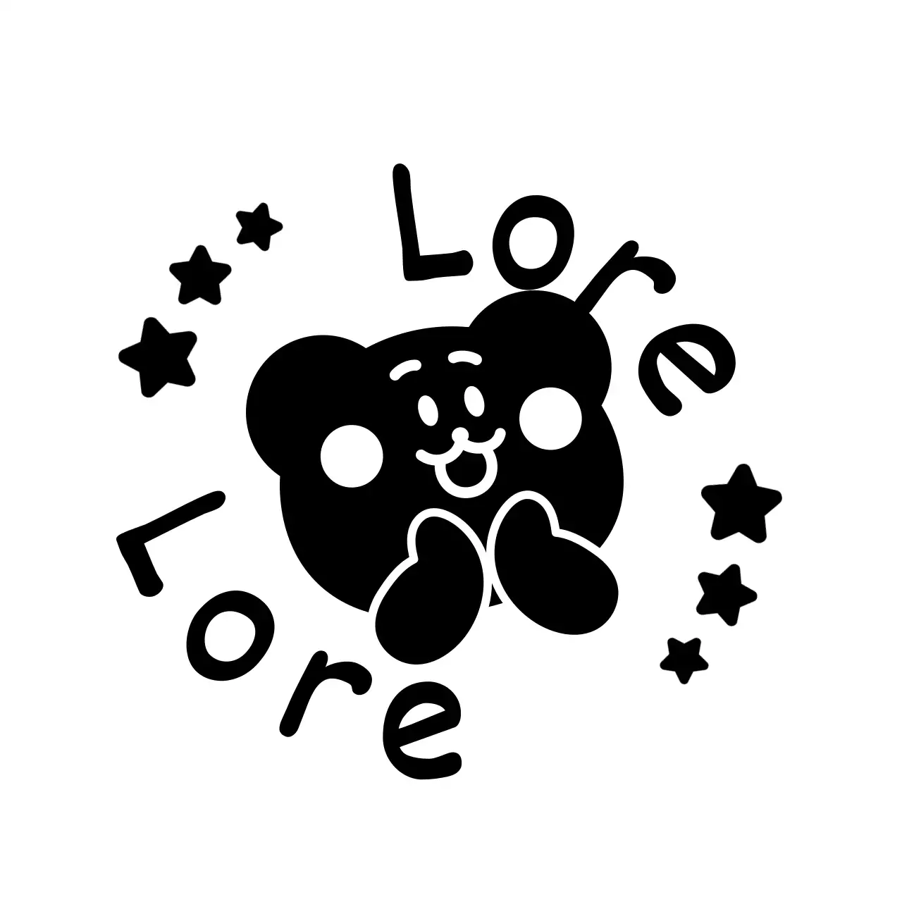 Tampon de complément avec un mignon personnage animal noir