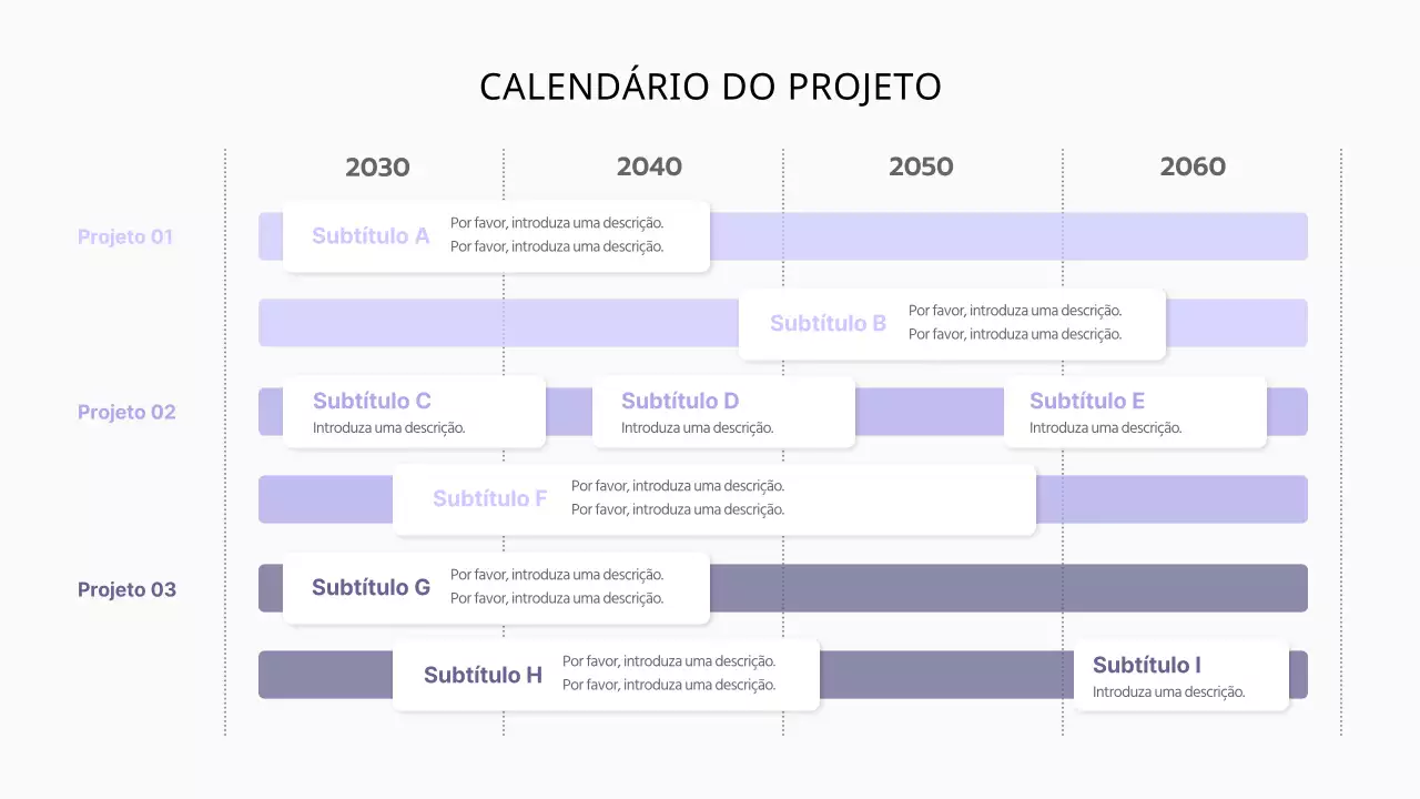 Infografia de cronologia num tom roxo simples