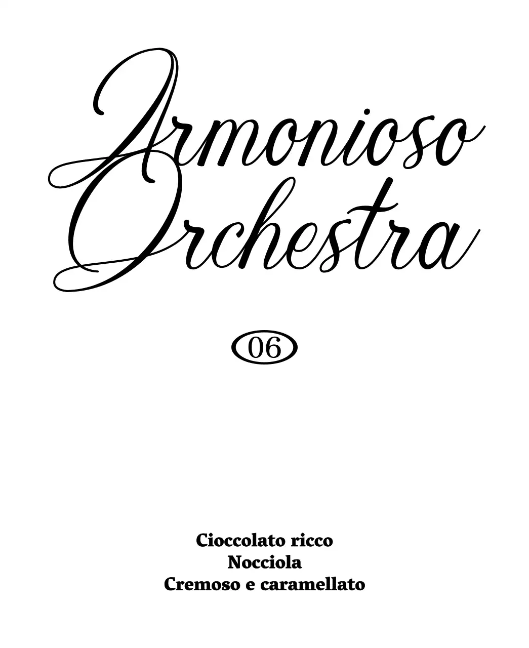 Caffè a goccia con accenti neri in corsivo